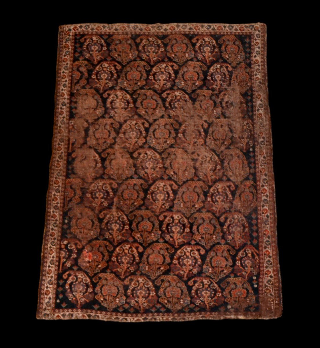 Tapis Afshar ancien, 134 x 176 cm, laine nouée main en Perse au XIXème siècle, très bel artefact-photo-6