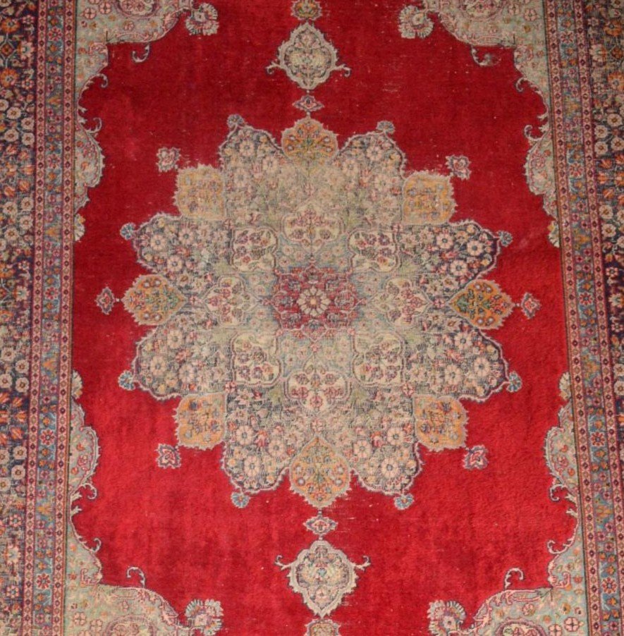 Tabriz, Antique Rug, 19th Century, 122 Cm X 185 Cm, Hand-knotted Wool & Silk In Persia (iran)-photo-3