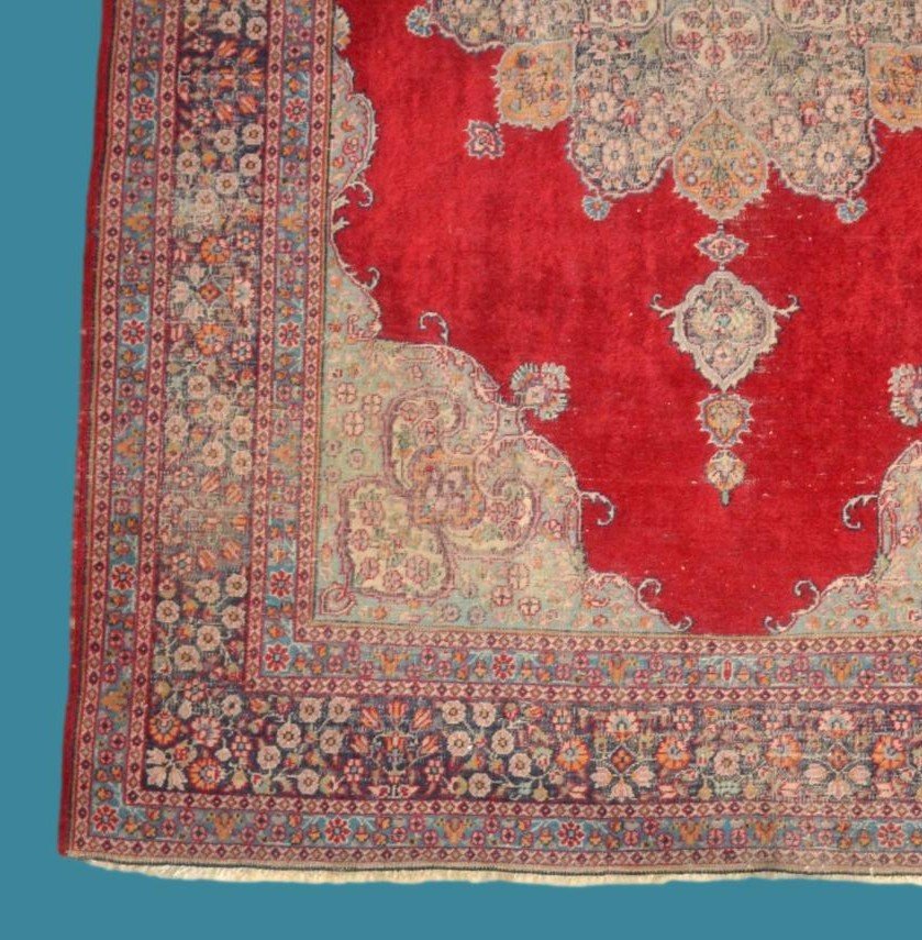 Tabriz, Antique Rug, 19th Century, 122 Cm X 185 Cm, Hand-knotted Wool & Silk In Persia (iran)-photo-2