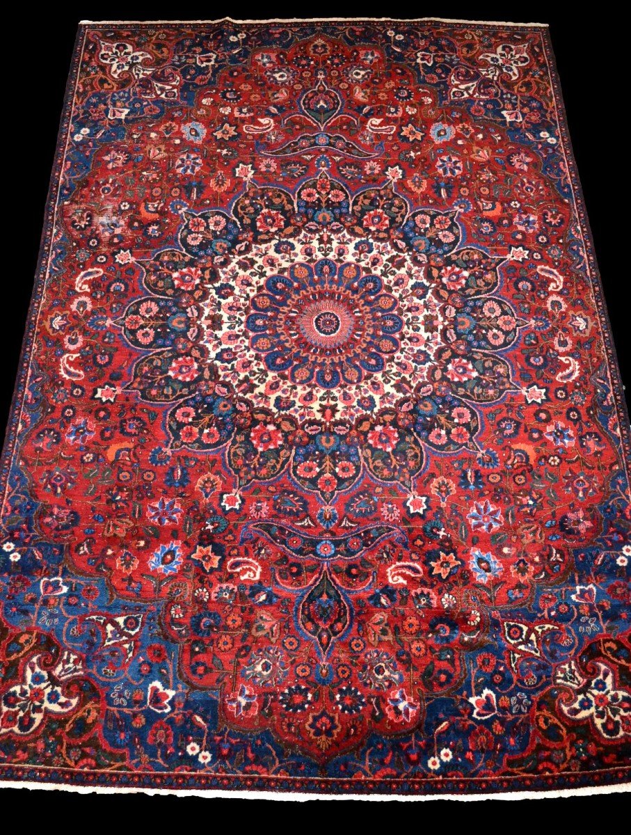 Macchad Rug, Persian, 237 Cm X 350 Cm, Hand-knotted Kork Wool Circa 1960 In Iran, Good Condition-photo-3