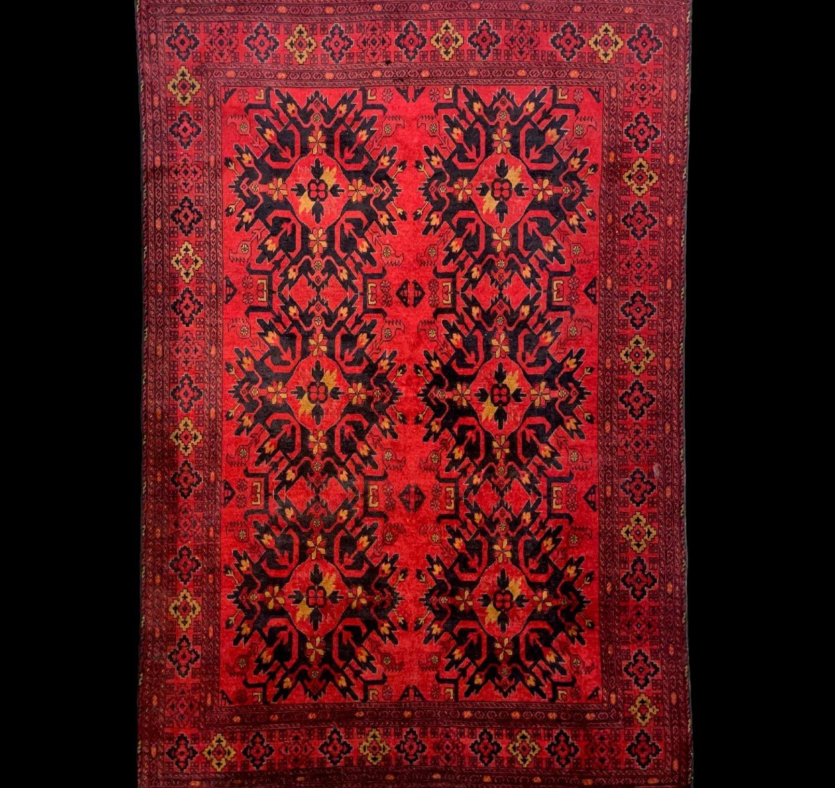 Rare Turkmène, 198 cm x 298 cm, laine nouée main en Asie Centrale, Turkménistan, 1970, superbe