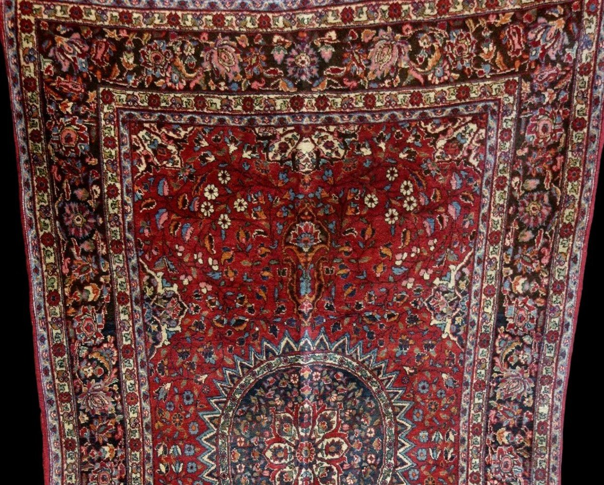 Persan Macchad, 137 cm x 230 cm, laine nouée main en Iran vers 1950-1960 en bon état-photo-3