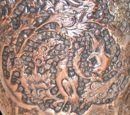 Paire de vases de mariage, fin de la Dynastie Kadjar, Perse, début du XXème, en métal argenté-photo-5