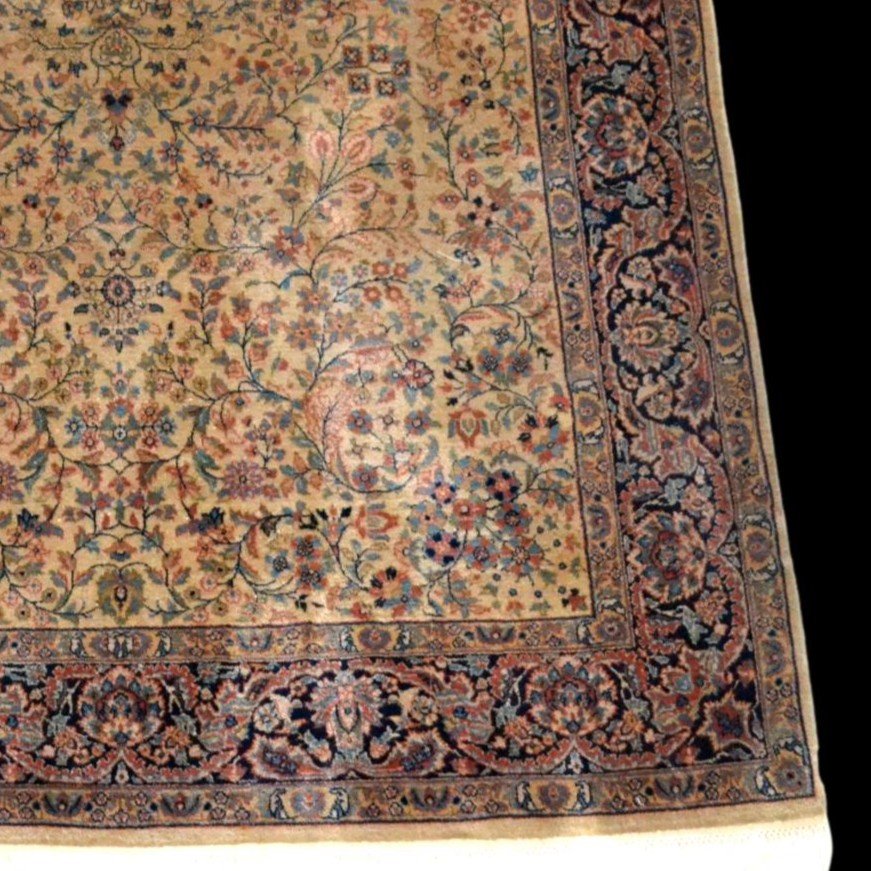 Agra, Hand-knotted Wool, 170 X 238 Cm, Very Comfortable Rug, India Around 1970, Floral Decoration-photo-4