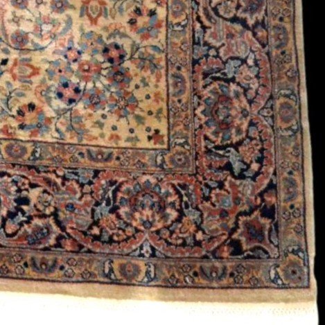 Agra, Hand-knotted Wool, 170 X 238 Cm, Very Comfortable Rug, India Around 1970, Floral Decoration-photo-5