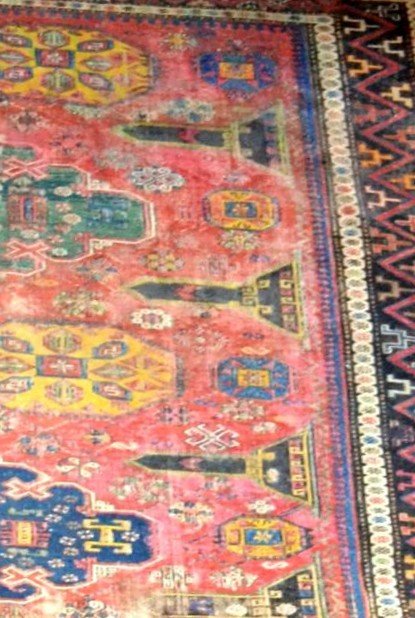 Old Kilim Soumak, 224 X 284 Cm, Azerbaijan, Caucasus, Hand-knotted Wool/wool, 19th Century-photo-6