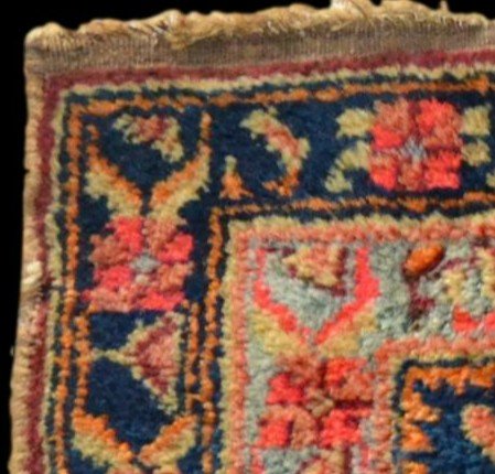 Afshar à décor floral, 52 cm x 74 cm, petit tapis de qualité, artefact du XIXème, Perse, Iran-photo-3