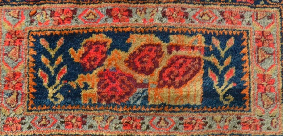 Afshar à décor floral, 52 cm x 74 cm, petit tapis de qualité, artefact du XIXème, Perse, Iran-photo-4