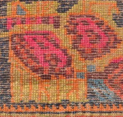 Afshar à décor floral, 52 cm x 74 cm, petit tapis de qualité, artefact du XIXème, Perse, Iran-photo-3