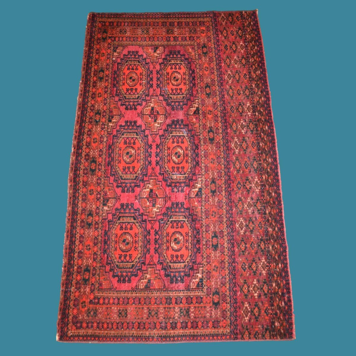 Chouval Tekké, 80 cm x 135 cm, laine /laine nouée main en Asie Centrale avant 1950, bel état-photo-5