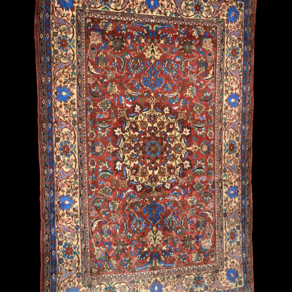 Isfahan Rug, 145 Cm X 217 Cm, Hand-knotted Wool & Silk, Iran Circa 1980, Perfect Condition-photo-3