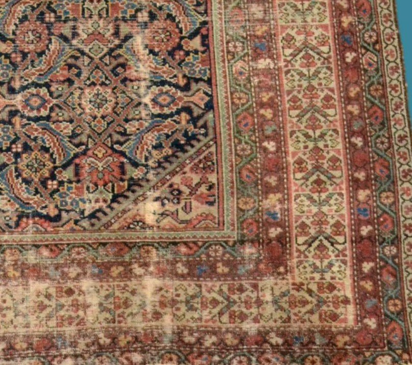 Old Ferahan, Rare 18th Century Fragment, 127 X 146 Cm, Hand-knotted Wool, Persia, Good Condition-photo-6