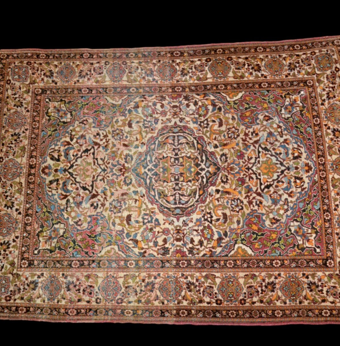 Ancient Isfahan, 157 Cm X 207 Cm, Hand-knotted Wool In Persia, Iran, Under The Kadjar Dynasty-photo-2