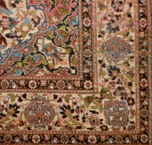 Ancient Isfahan, 157 Cm X 207 Cm, Hand-knotted Wool In Persia, Iran, Under The Kadjar Dynasty-photo-5