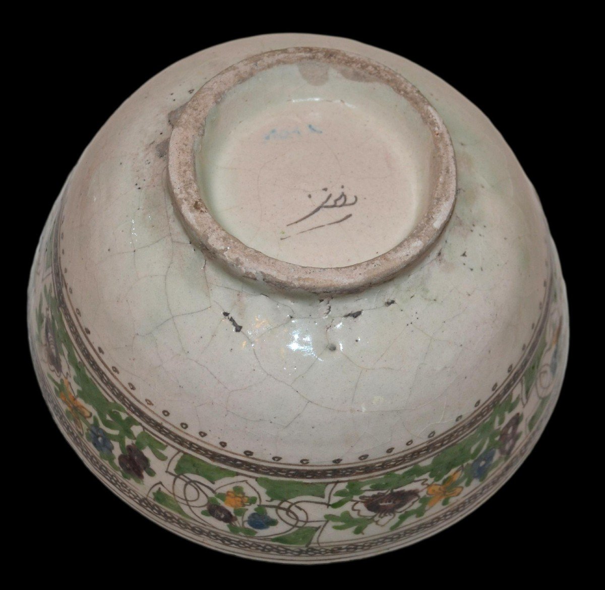 Two Large Persian Bowls, Siliceous Ceramics, Beautiful Iranian Decorations, First Part Of The 20th Century-photo-3
