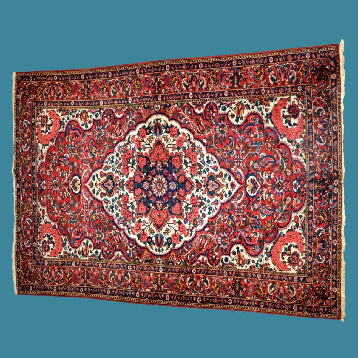Old Bakhtiar, 147 Cm X 211 Cm, Hand-knotted Wool In Persia, Iran Circa 1920-1930, Very Good Condition-photo-3
