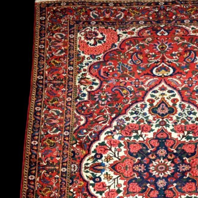 Old Bakhtiar, 147 Cm X 211 Cm, Hand-knotted Wool In Persia, Iran Circa 1920-1930, Very Good Condition-photo-4