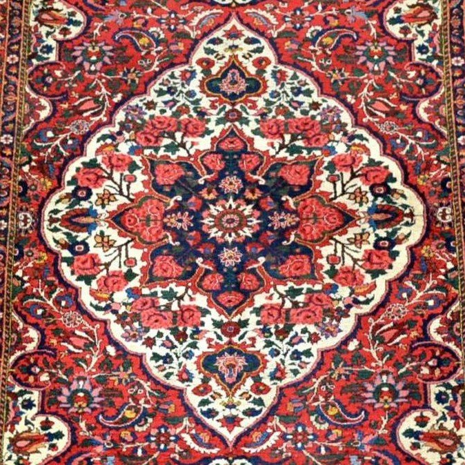 Old Bakhtiar, 147 Cm X 211 Cm, Hand-knotted Wool In Persia, Iran Circa 1920-1930, Very Good Condition-photo-5