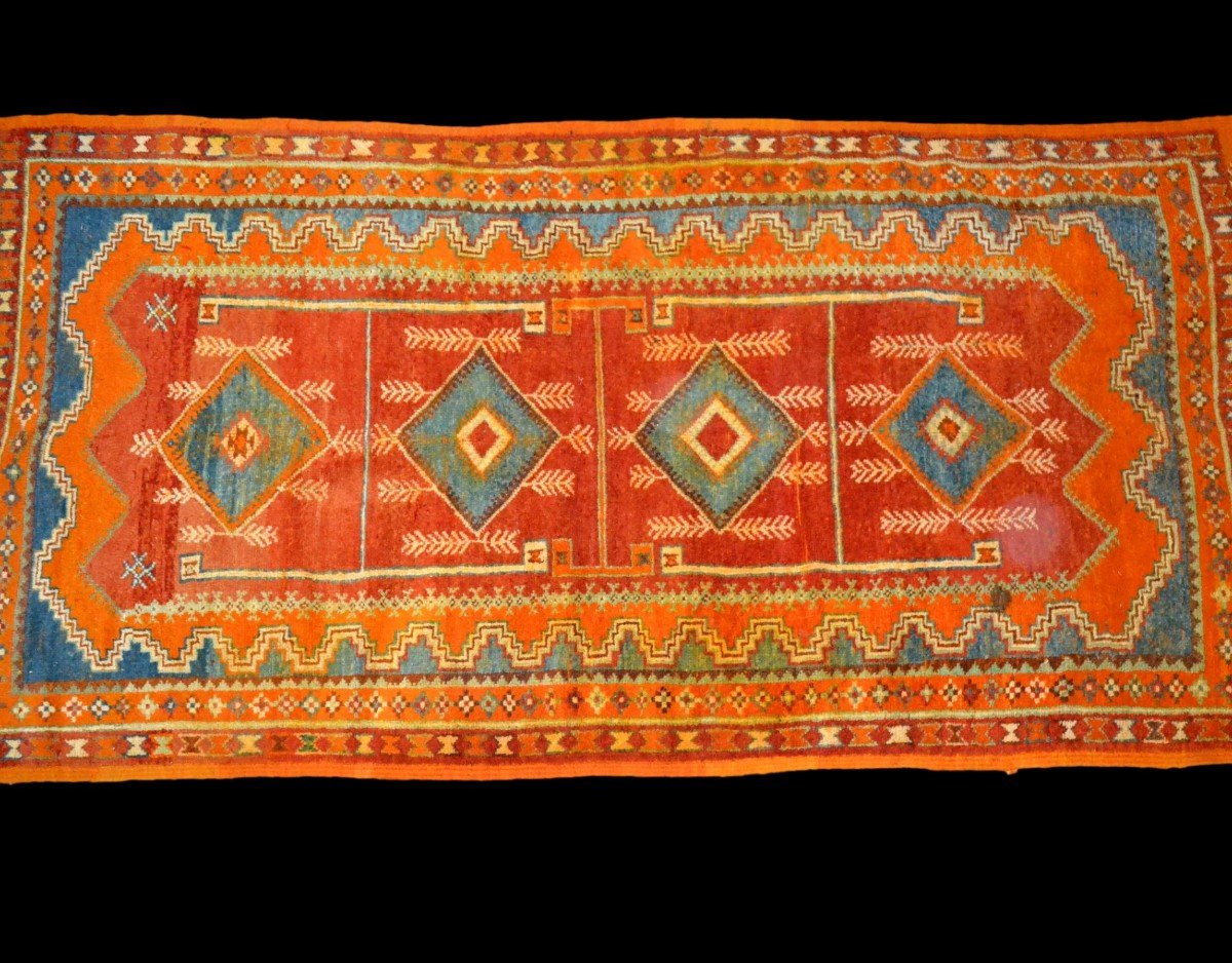 Berber, High Atlas, Morocco, 133 Cm X 267 Cm, Hand-knotted Wool On Wool Circa 1950-1960, Superb-photo-2