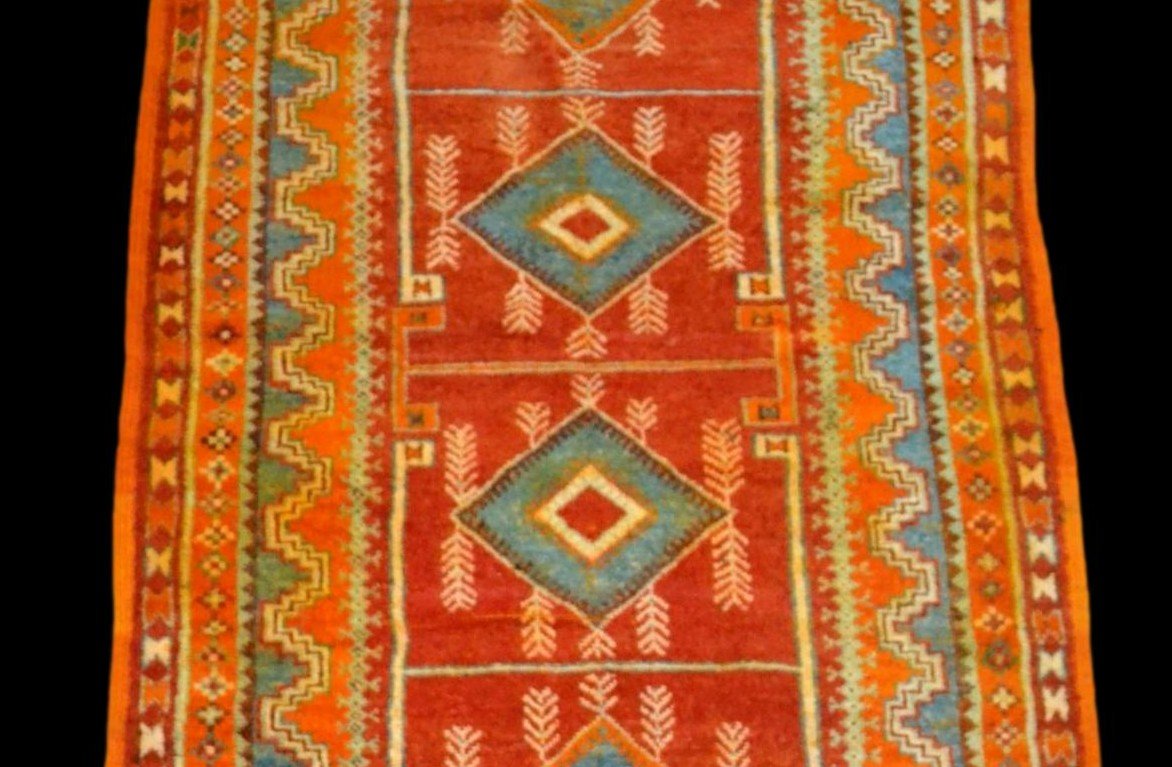 Berber, High Atlas, Morocco, 133 Cm X 267 Cm, Hand-knotted Wool On Wool Circa 1950-1960, Superb-photo-2