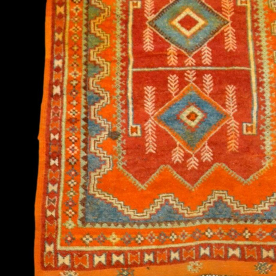 Berber, High Atlas, Morocco, 133 Cm X 267 Cm, Hand-knotted Wool On Wool Circa 1950-1960, Superb-photo-3