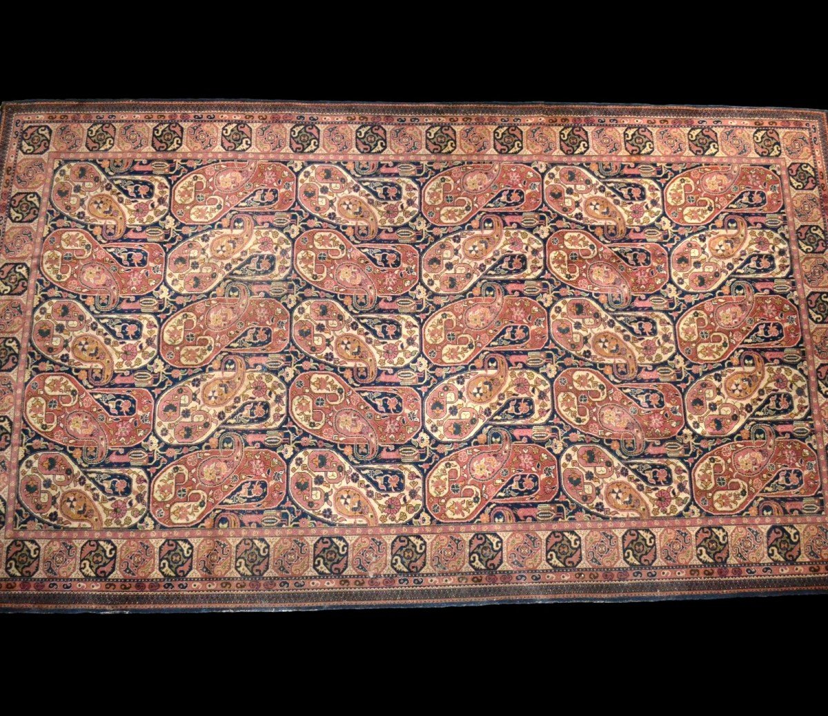 Tabriz, décor de Botehs, 165 cm x 288 cm, laine nouée main en Iran vers 1960, tapis de qualité-photo-2