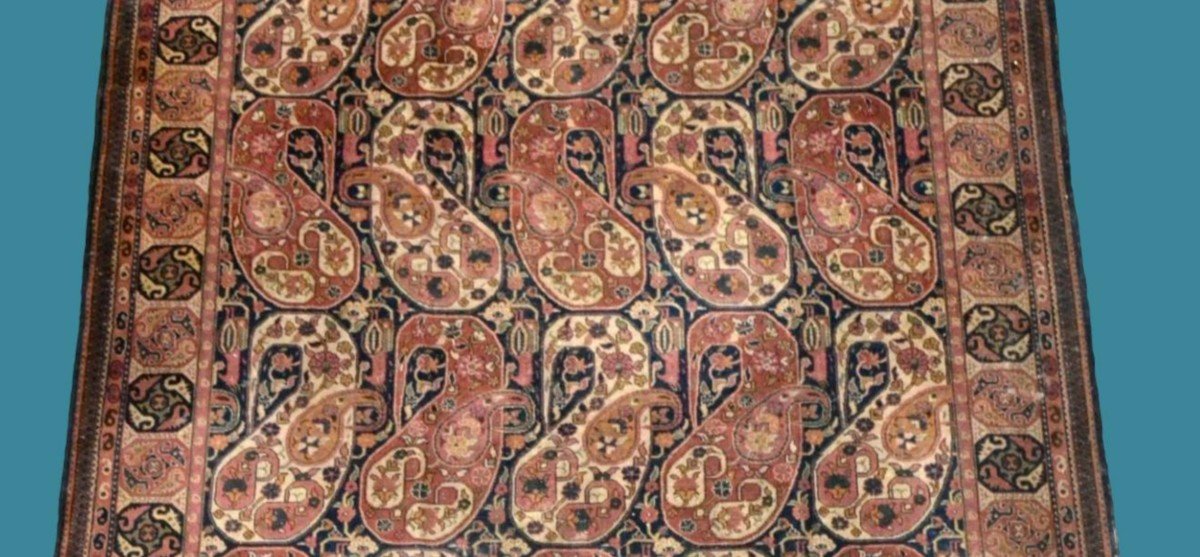 Tabriz, décor de Botehs, 165 cm x 288 cm, laine nouée main en Iran vers 1960, tapis de qualité-photo-3