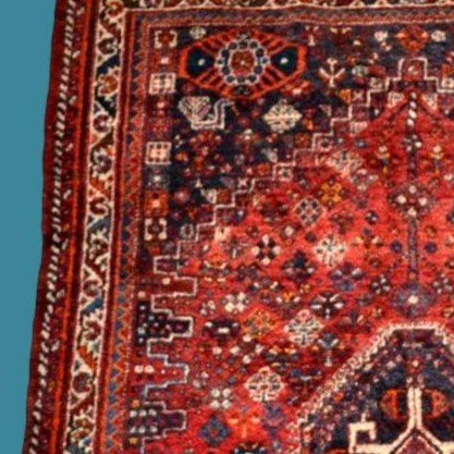 Gashghaï, 143 Cm X 222 Cm, Wool On Wool Hand-knotted In Iran Around 1960, In Superb Condition-photo-1