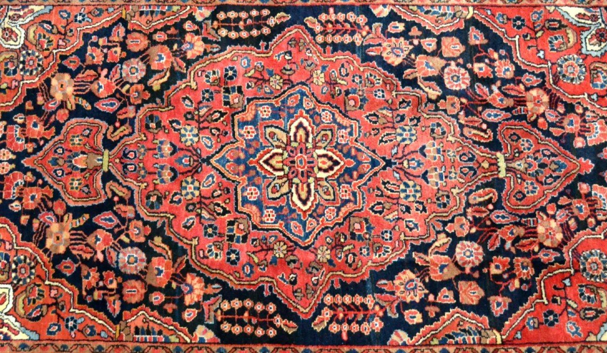 Malayer, Persan, décor floral, 123 x 203 cm, laine nouée main vers 1970 en Iran, très bon état-photo-2