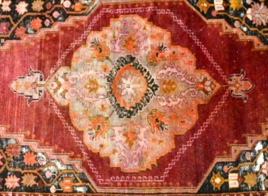 Dazkiri, Turc ancien, 130 cm x 250 cm, laine sur laine nouées main en Turquie au XIXème siècle-photo-4