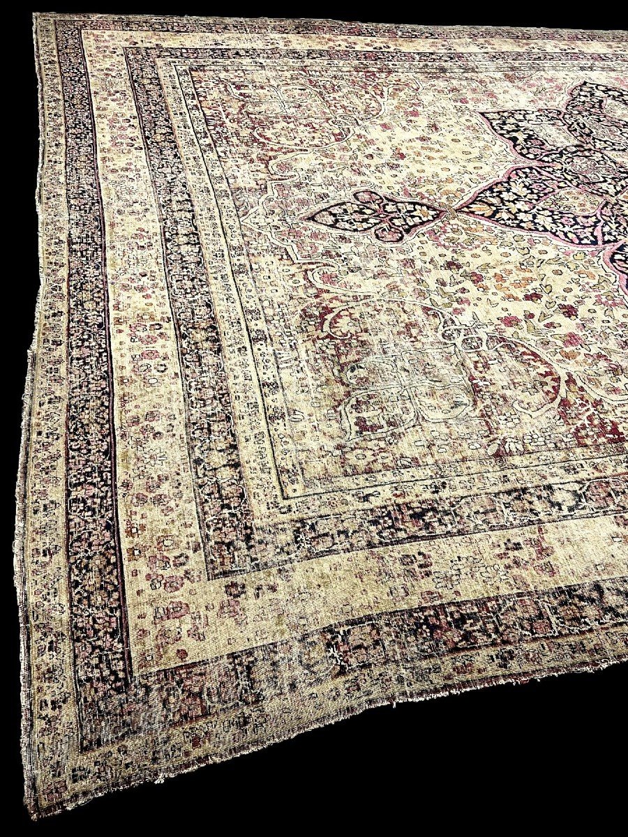 Important Kirman Raver ancien, 320 x 490 cm, laine nouée main en Perse, Iran, au XIXème siècle-photo-2