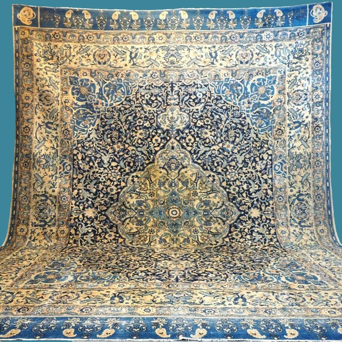 Important Kirman Raver ancien, 320 x 490 cm, laine nouée main en Perse, Iran, au XIXème siècle-photo-4