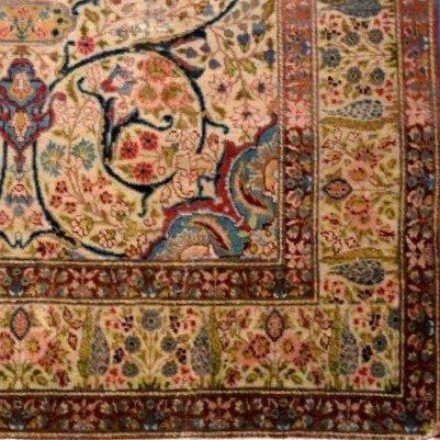 Tabriz ancien, 138 x 199 cm, laine nouée main en Perse, Iran, dynastie Kadjar, fin du  XIXème-photo-5