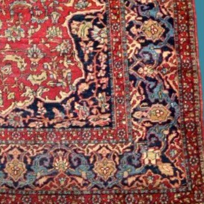 Tapis Ispahan ancien, Persan, 145 cm x 202 cm , laine & soie nouée main en Perse, fin du XIXème-photo-6