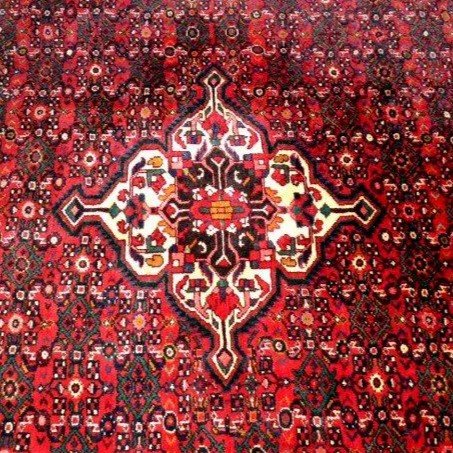 Hamadan Rug, Abrash, 213 Cm X 305 Cm, Hand-knotted Wool In Iran Circa 1980 In Very Good Condition-photo-3