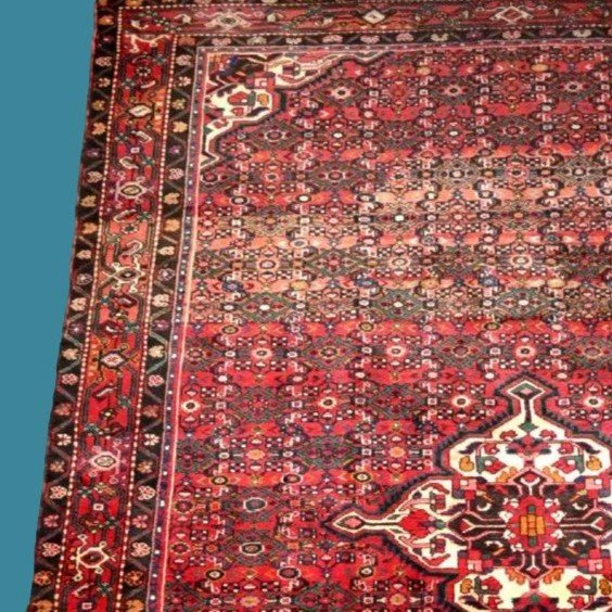 Hamadan Rug, Abrash, 213 Cm X 305 Cm, Hand-knotted Wool In Iran Circa 1980 In Very Good Condition-photo-4