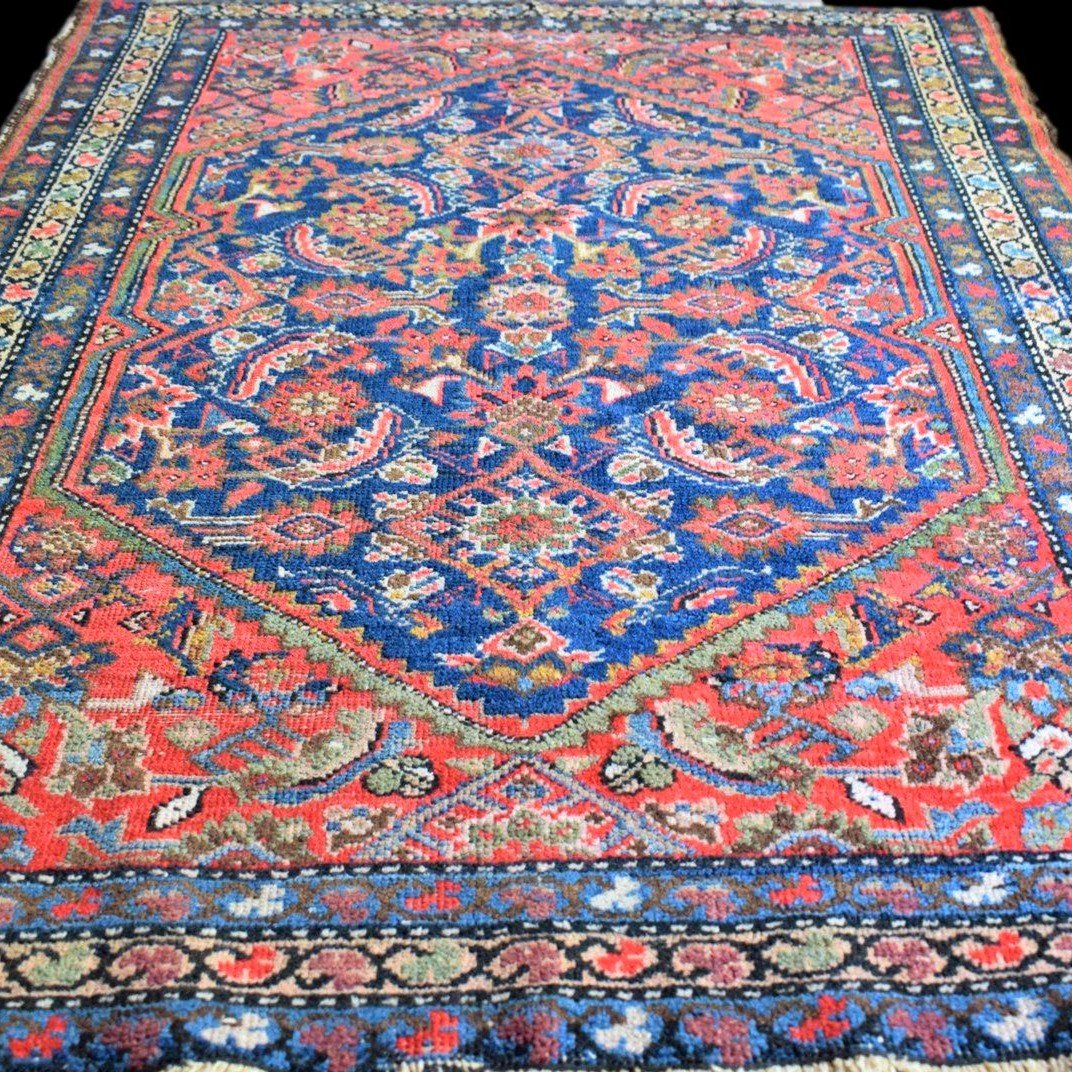 Tapis Malayer, Persan, 105 cm x 142 cm, laine nouée main vers 1930-1940 en Iran, en bon état-photo-2