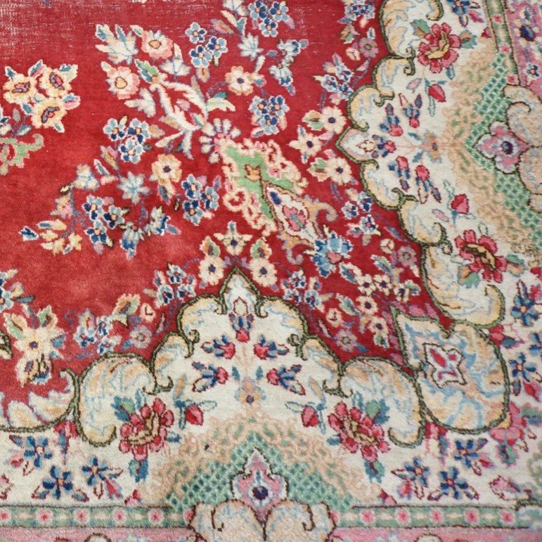 Large Kirman Rug, Iran, 305 Cm X 415 Cm, Hand-knotted Kork Wool Circa 1970, In Beautiful Used Condition-photo-7