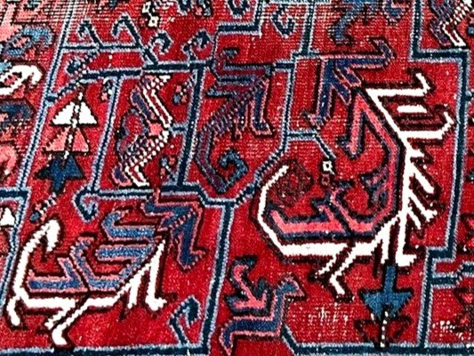 Heriz Rug, Persian, 211 Cm X 306 Cm, Hand-knotted Wool In Iran, 20th Century Around 1930, Art Deco-photo-4
