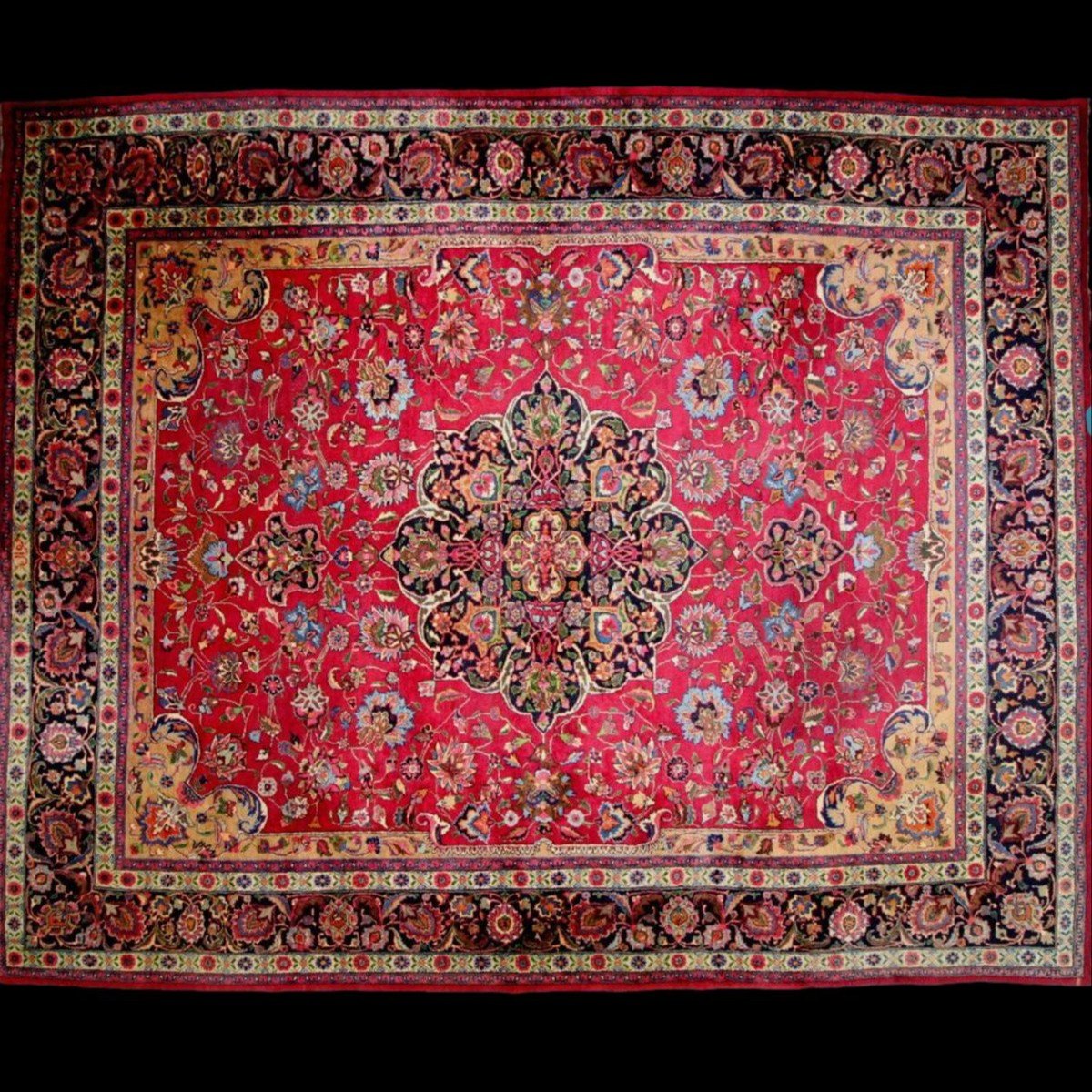 Macchad Rug, 300 Cm X 390 Cm, Hand-knotted Kork Wool In Iran Circa 1980 In Very Good Condition-photo-2