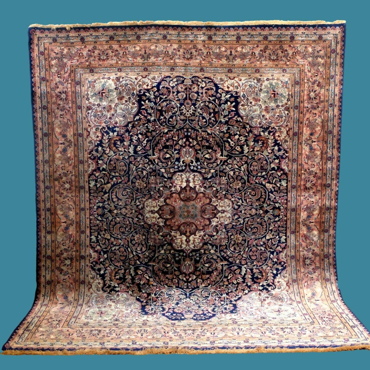 Bidjar Rug, 210 Cm X 250 Cm, Hand-knotted Wool, Indo-persian Circa 1980 In Perfect Condition-photo-8