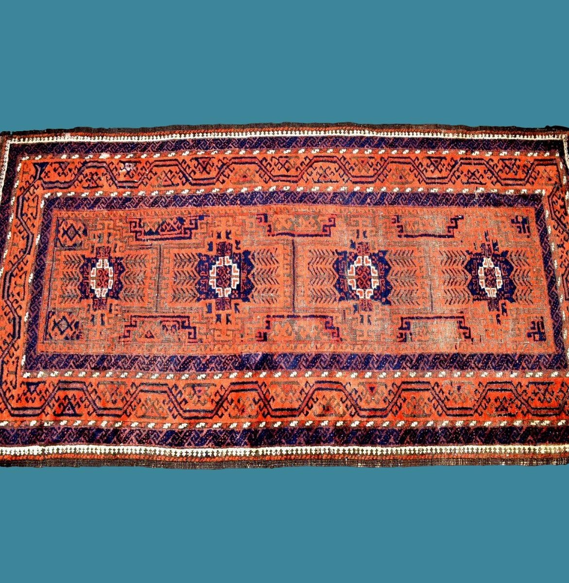 Caucasian Rug, 108 X 193 Cm, Before 1950, Hand-knotted Wool On Wool, Azerbaijan, Karakashly-photo-3