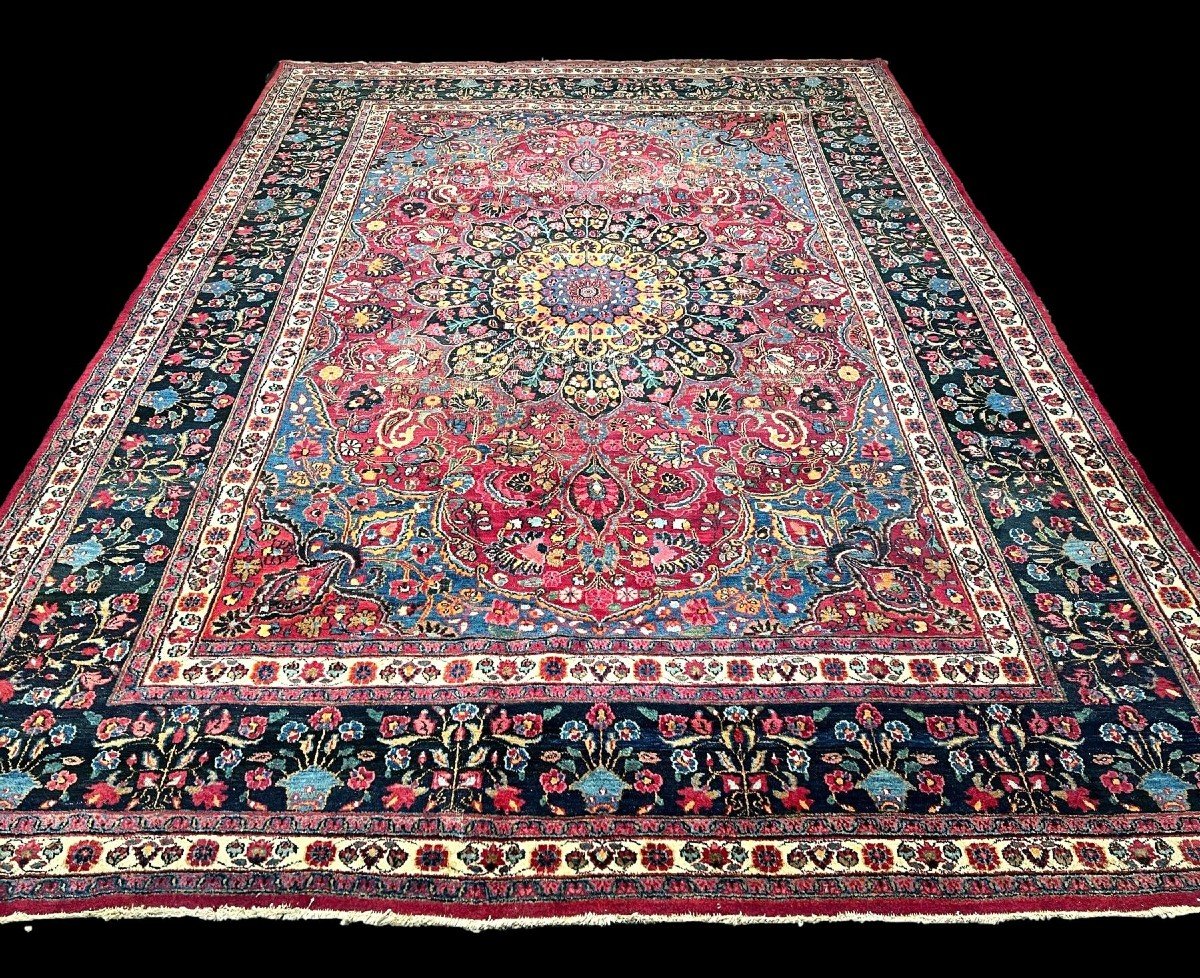 Tabriz ancien, 279 x 384 cm, laine kork nouée main avant 1950 en Iran, belle usure d'usage, -photo-2