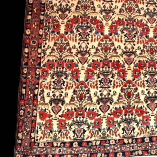 Old Abadeh Rug, 162 Cm X 220 Cm, Hand-knotted Wool, Iran Circa 1930 - 1940, In Very Good Condition-photo-2