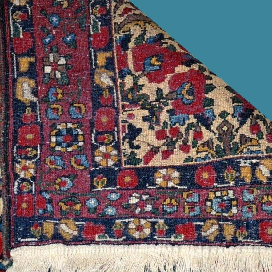 Tapis Abadeh ancien, 162 cm x 220 cm, laine nouée main, Iran vers 1930 - 1940, en très bon état-photo-7