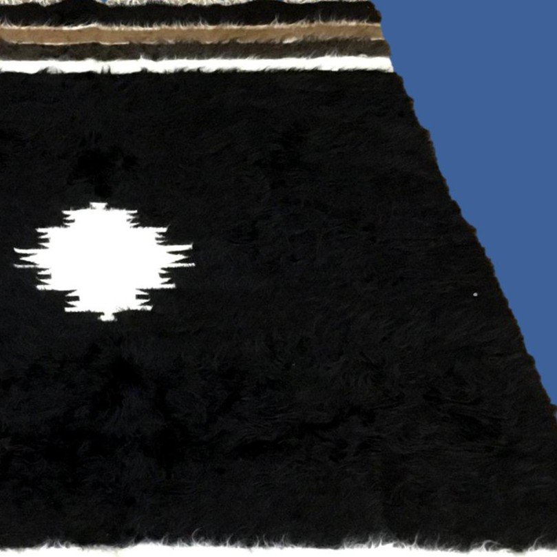 Tapis d'Anatolie, 135 x 202 cm, mohair de chèvre et chameau noués main en Turquie avant 1950-photo-3