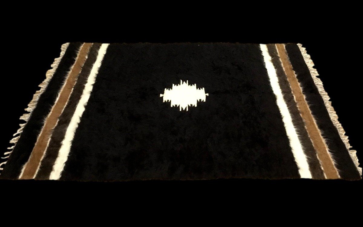 Tapis d'Anatolie, 135 x 202 cm, mohair de chèvre et chameau noués main en Turquie avant 1950-photo-4