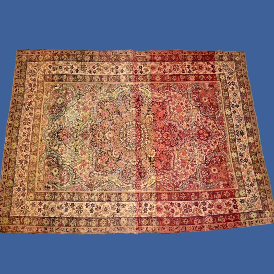 Antique Kirman Rug, 136 X 179 Cm, Hand-knotted Wool Around 1880 In Persia, Iran, Kadjar Dynasty-photo-2