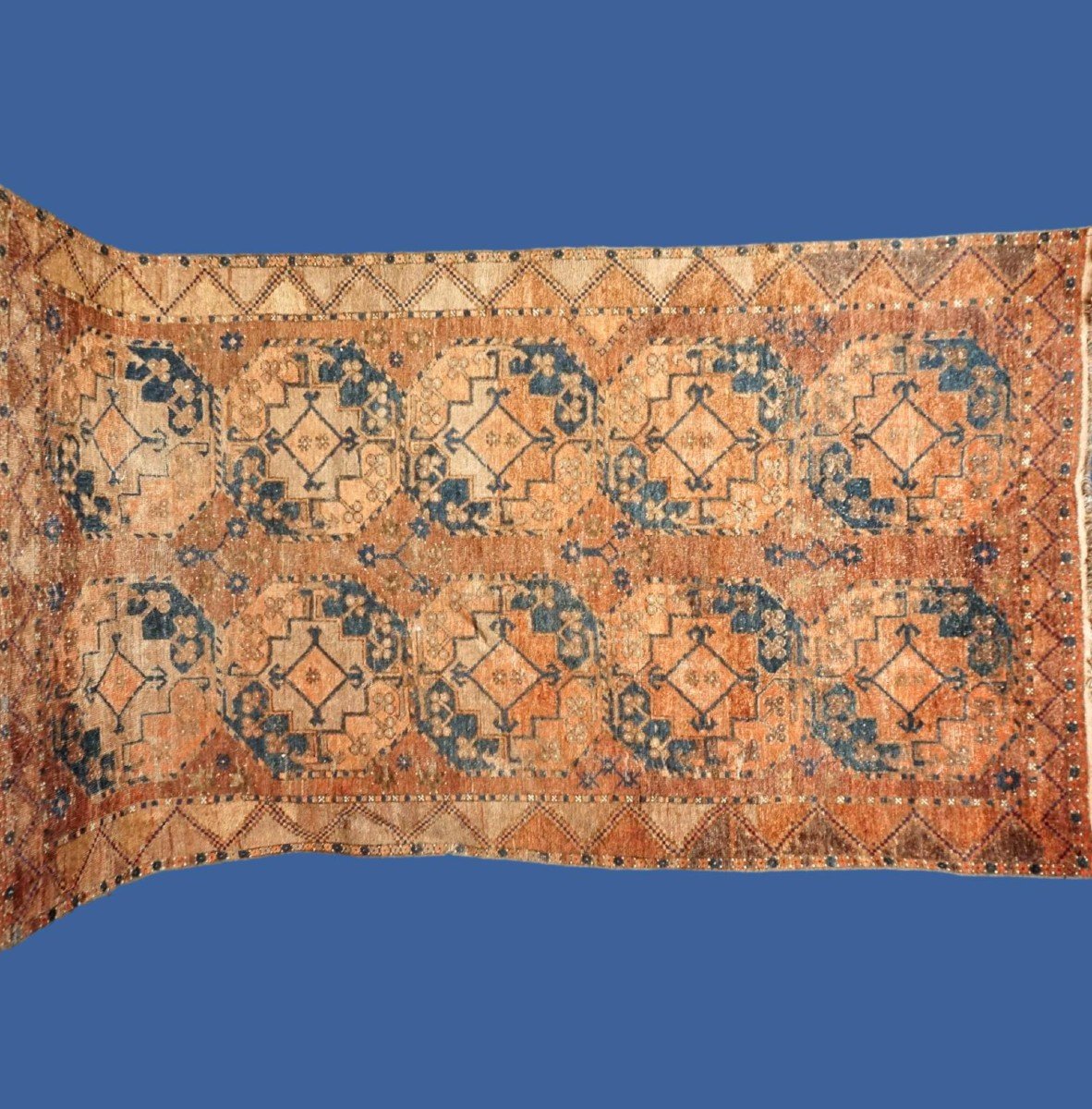 Tekké Rug From The Saryk-ersari, Wool On Wool, 132 X 233 Cm, Hand-knotted, Turkmenistan, 19th C-photo-2