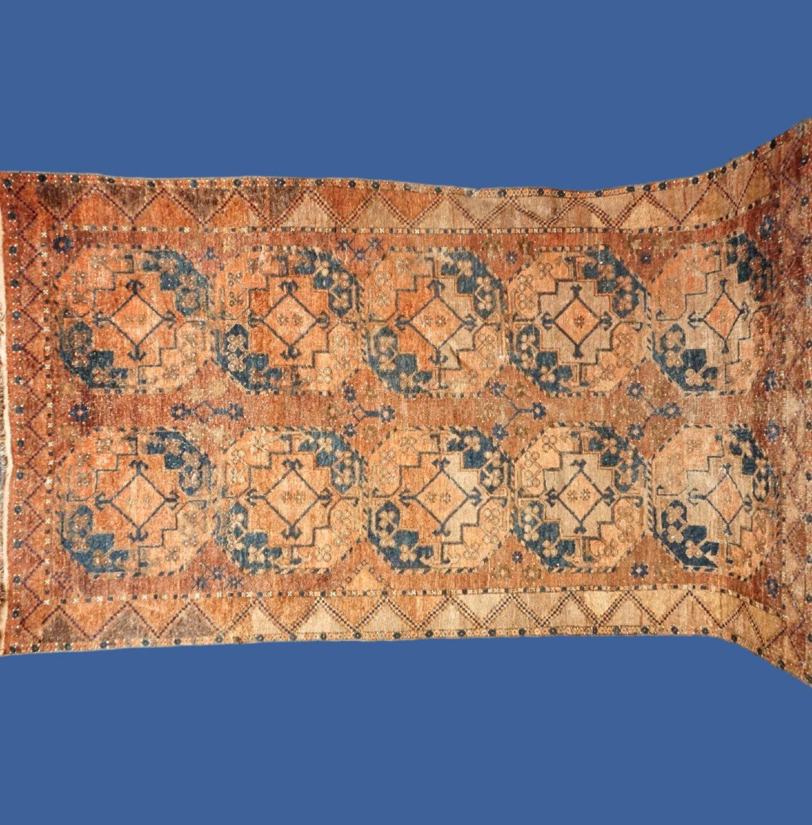 Tekké Rug From The Saryk-ersari, Wool On Wool, 132 X 233 Cm, Hand-knotted, Turkmenistan, 19th C-photo-3